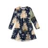 Christmas Day Girls' Long Sleeve Dress - Color Pocket Dress