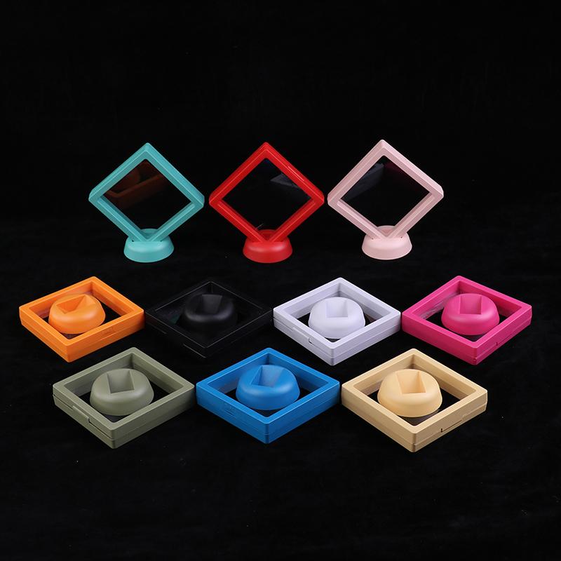 Colorful 3D Floating Picture Frame Shadow Box Jewelry Display Stand Ring Pendant Holder Protect Jewelry Stone Presentation Case