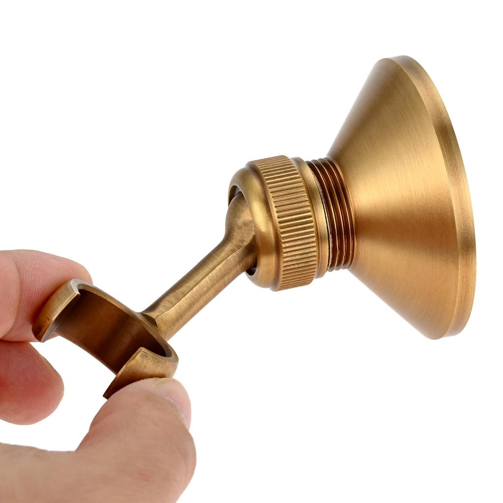 1pc Antique Shower Head Holder Solid Brass Bracket Wall Mounted Handheld Showers Stand Gold Bronze Black Base Minimalist Retro