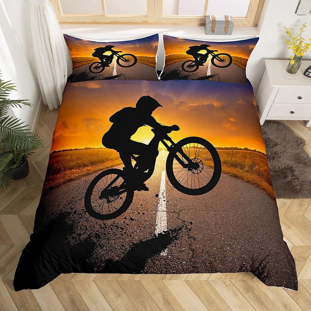 Dynetrekk for terrengsykkel Ekstremsport Sengetøysett Sykkelfører Dundyne Trekk Racing Dirt Bike Dynetrekk Twin Queen Size