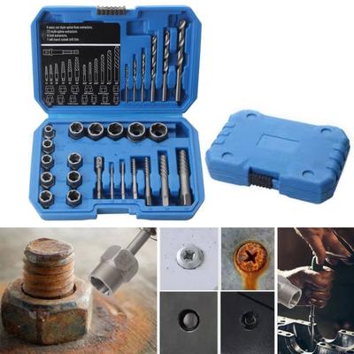Heavy Duty Bolt Extractor Nut Removal Kit 26 Tool Alloy Steel Construction Hexagonal Shank Adapter Precise Drill Bit Inc