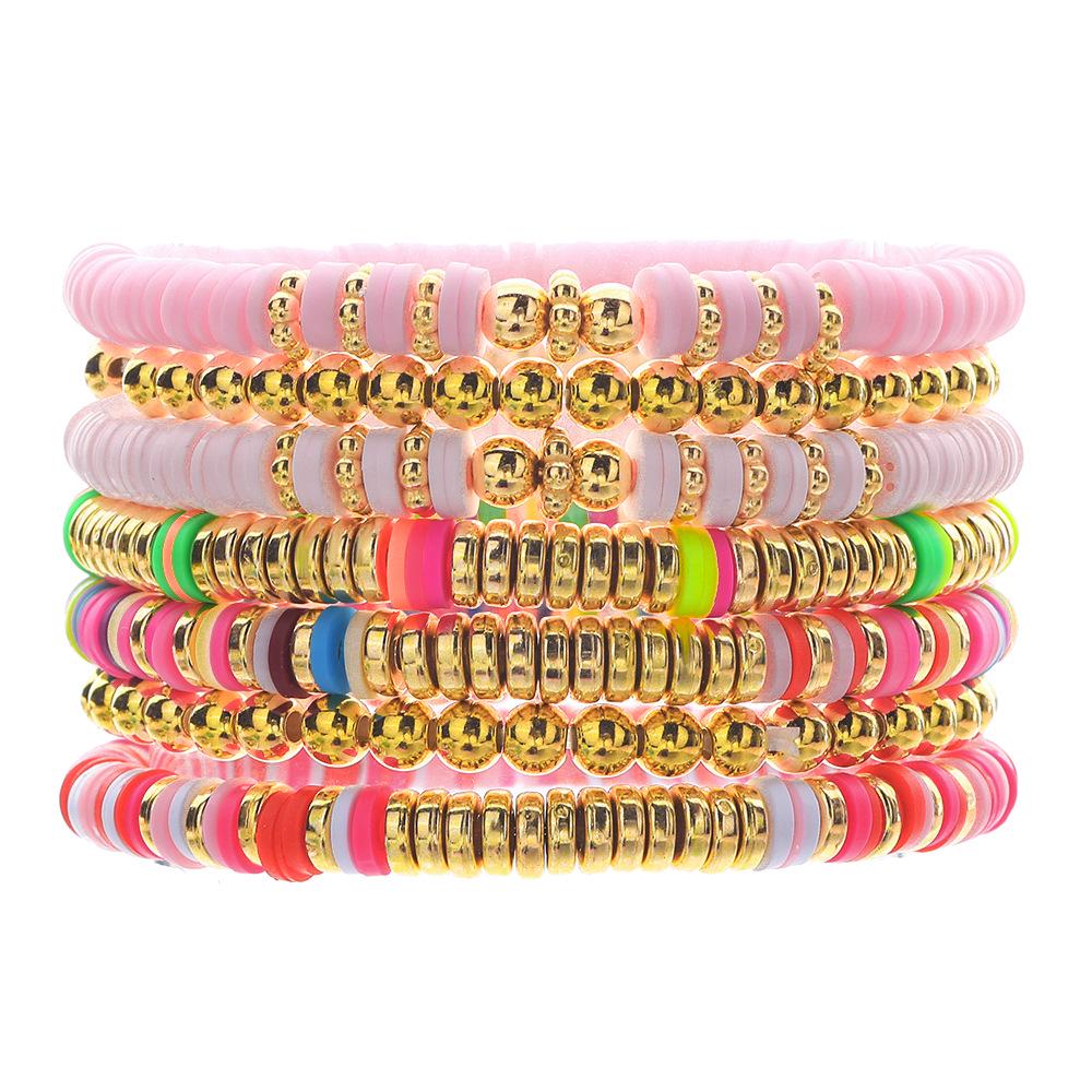Taylor Swift Fan Colorful Soft Clay Bracelet Set - Handmade English Name Jewelry for Women