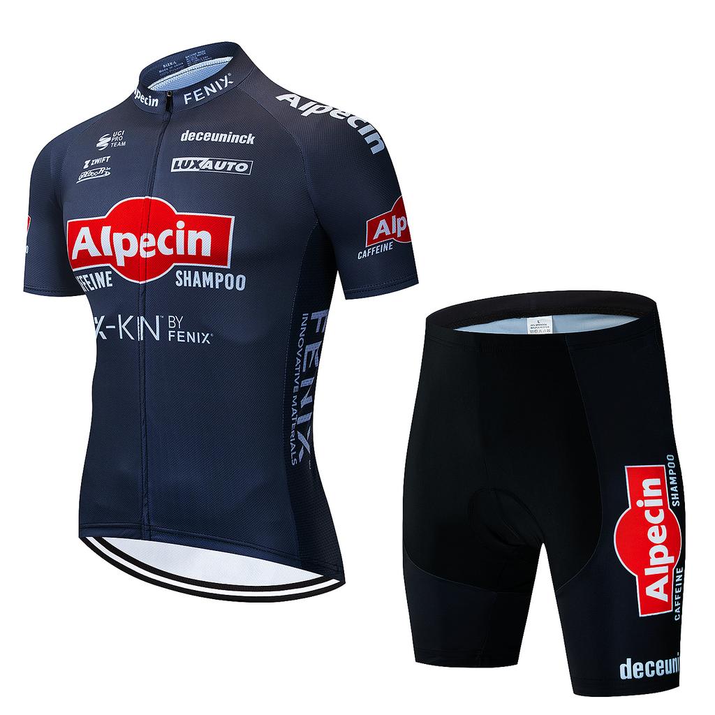 2025 Pro Team New Bicycle Short Sleeve Alpecin Maillot Ciclismo Summer Breathable Cycling Clothing Sets Men Cycling Jersey Suit