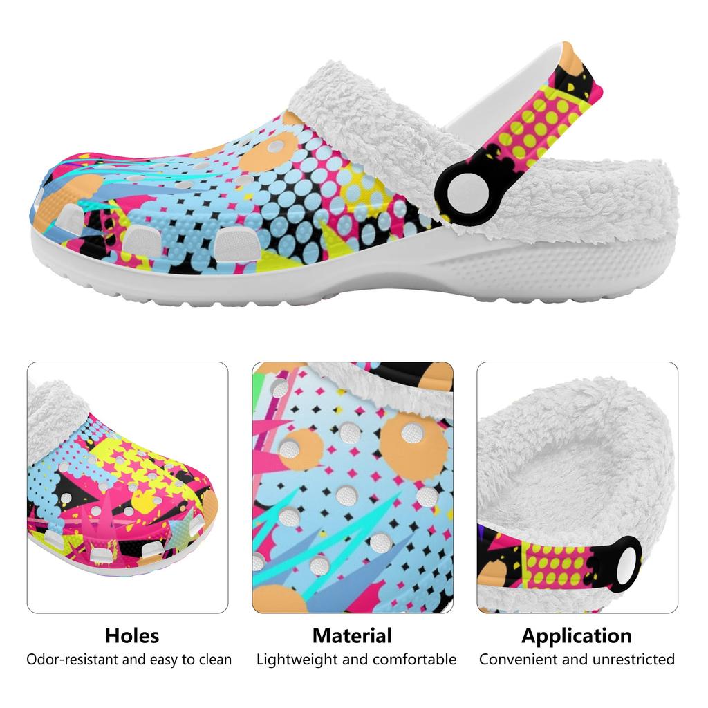 1 Paar Unisex Warm Gevoerde EVA Witte Klompen Lichtgewicht Instappers Zachte Pluche Binnenkant Antislip Zool Perfect Voor Dagelijks Gebruik in de Winter