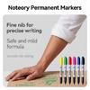 6Pcs Assorted Color Permanent Markers Fine Tip Waterproof Markers Pens for Students Highlighting and School Art Projects