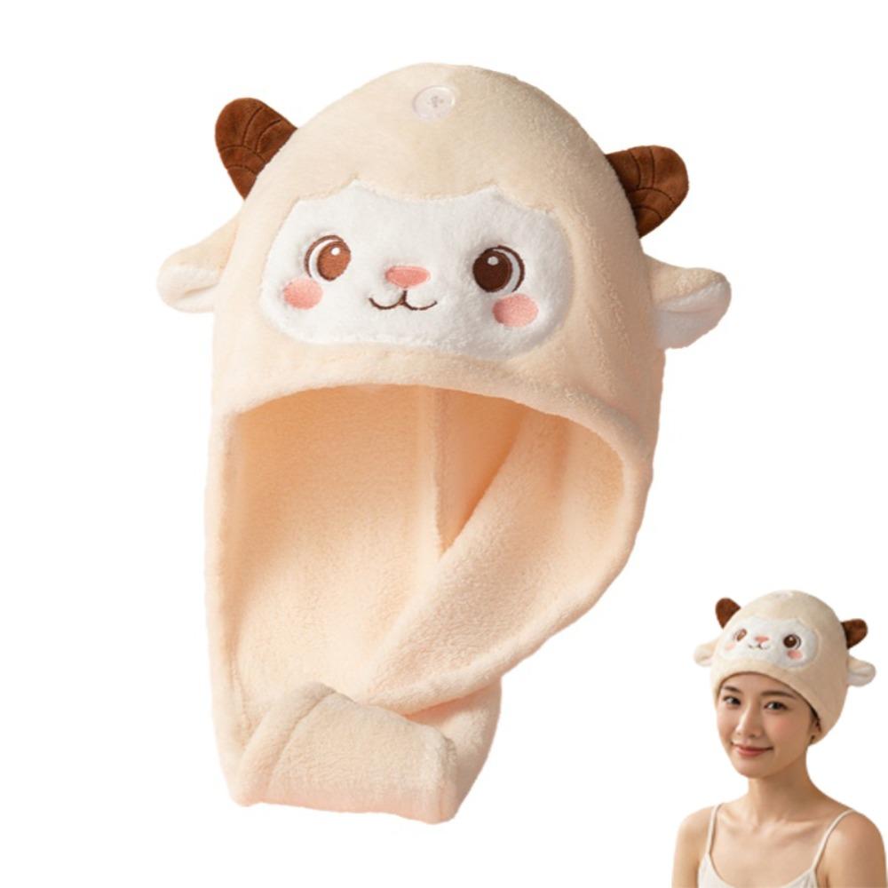 Absorbent Dry Hair Caps Cartoon Dry Hair Towel Cute Shower Cap Hair Sheep