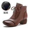 Fashion GKTINOO 2025 Summer Ankle Boots Genuine Leather Shoes Women Mid Heels Sandals Side Zip Boots Cutout Breathable Mujer Zapatos