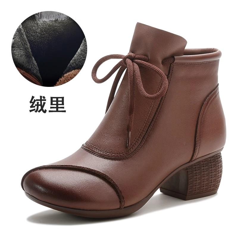 Fashion GKTINOO 2025 Summer Ankle Boots Genuine Leather Shoes Women Mid Heels Sandals Side Zip Boots Cutout Breathable Mujer Zapatos