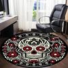 1pc Sugar Skull Day of the Dead Office Round Area Rug, Under Office Chairs Bedroom Living Room Home Decor, Room Deco, Available In Various Sizes