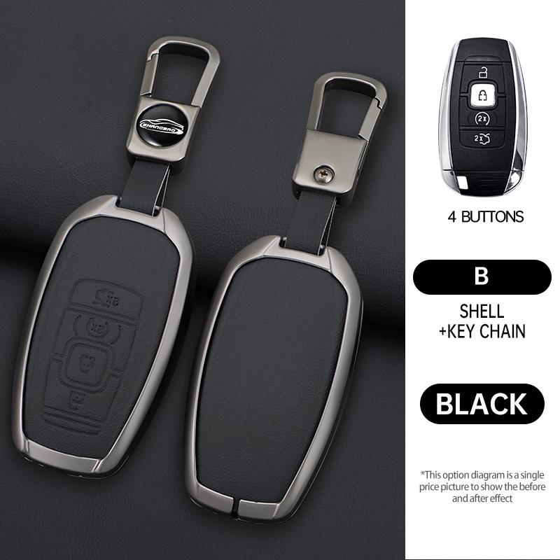Zinc Alloy Genuine Leather Auto Key Fob Cover Case Fit For Lincoln Continental Navigator Z Mkz Mkc Mkx Nautilus Aviator Corsair