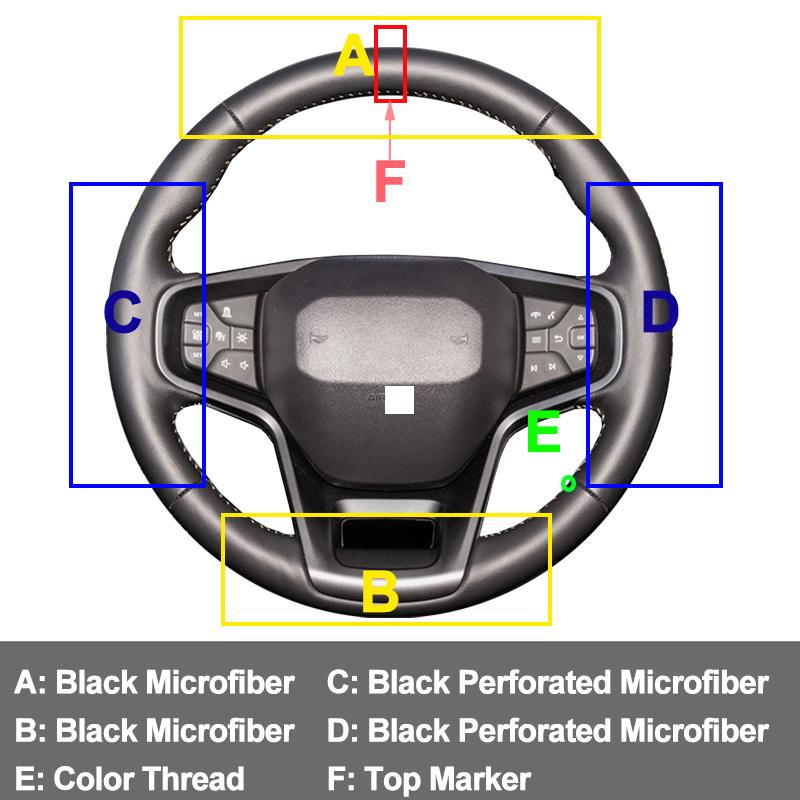 Hand Stitching Car Steering Wheel Cover Wrap For Ford Bronco VI 2020 2026 2026 2026 2026 2026 Braid On Steering-wheel Holder