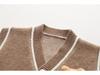 Stylish Two-Color V-Neck Knit Cardigan Set for Boys and Girls – Classic Long-Sleeve Three-Piece Baby Apparel
