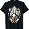 Halloween Skeleton Baby Rib Cage Pregnant Pumpkin Costume T-Shirt