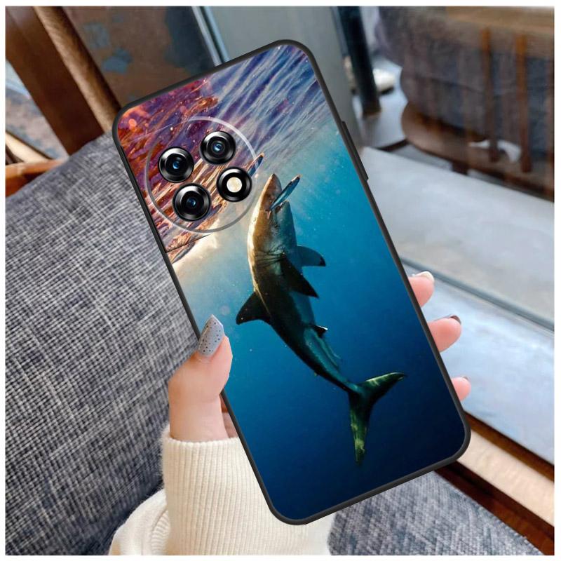 Ocean Shark Tooth Fish Case For OnePlus 13R 13T 12R 10R 10T 15 13 12 11 10 9 Pro Nord 5 CE 2 3 4 Lite N20 N30 Coque