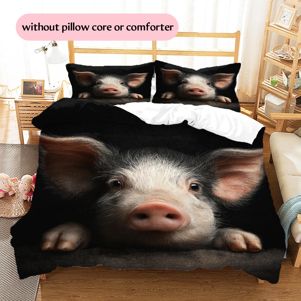 

Piglet Pattern Bedding Home Decoration Birthday Gift (1 * duvet cover + 2 * pillowcase, without core) 135x200cm