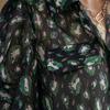 Maxza Leopard Chiffon Puff Blouse With Flap Pocket Zd10qb602nh