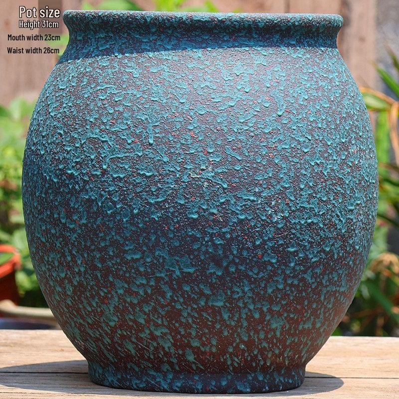 Large Vintage Ceramic Flower Pot for Indoor/Outdoor Plants - Breathable Tall Wide-Mouth Design for Bougainvillea & Succulents