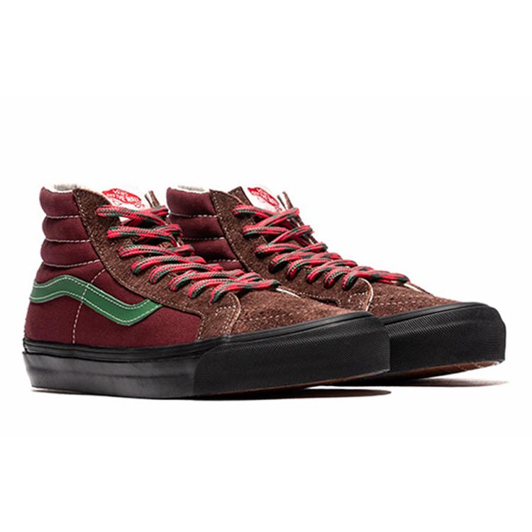 Vans SK8 Hi Vault Retro Skateboarding Shoes Unisex Red Wine Red VN0A4BVBTIX