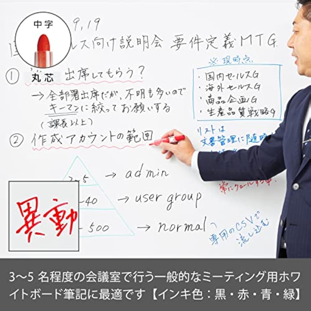 Pentel Whiteboard Marker Knock Round Core Medium Red EMWLM-B