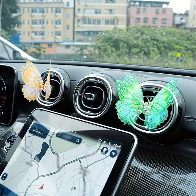 3Pcs 3D Dynamic Butterfly Car Interior Decoration Auto Dashboard Vent Clip Ornaments For Woman Man Gift Car Accessories Supplies
