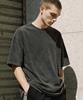 Studio 235 Daily Basic Oversized Plain Short Sleeve Pigment Charcoal