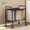 Iron Mobile Pants Hanger Cart, No-Bolt Assembly Wardrobe Hanger, Rolling Clothes Organizer for Pants & Clothing Storage