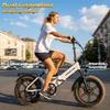Skládací elektrické kolo PULUMA ebike-FF2.0.48 V 15AH, Dvouprvkové odpružení vidlice, 20*4.0 široké pneumatiky, Dojezd 80 km s asistencí, Městské elektrické kolo pro dojíždění