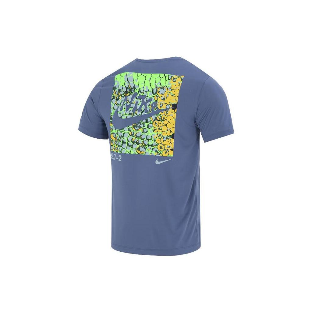 Nike T Shirts Men's Blue Crew Neck Moderate Straight Fit FJ2372-491