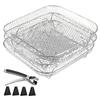 Kochrost Heißluftfritteuse Zubehör 19,5x13,5x9cm Rechteckiges Stapelbares Gestell Set Knusprige Textur Kochen Küche Kochen