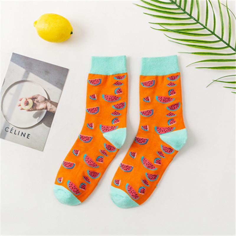 Women's Cute Japanese Fruit Cotton Socks - Mid Tube, Trendy All-Match Korean Style