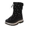 Winter Children Girls Snowflake High Snow Boots Warm Plush Thick-Soled Ankle-length Casual Soft-soled Pink Cotton Boot