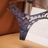 Women Thong Lace Embroidery Color Close Fit Underwear Mesh See Through G-string Briefs Panties