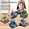 Back Pull Car Alloy Tank Kids Toy Boy Gift Graffiti Military Chariot Model Toy Decast Mini Vehicle Rotate Turret Toy Car