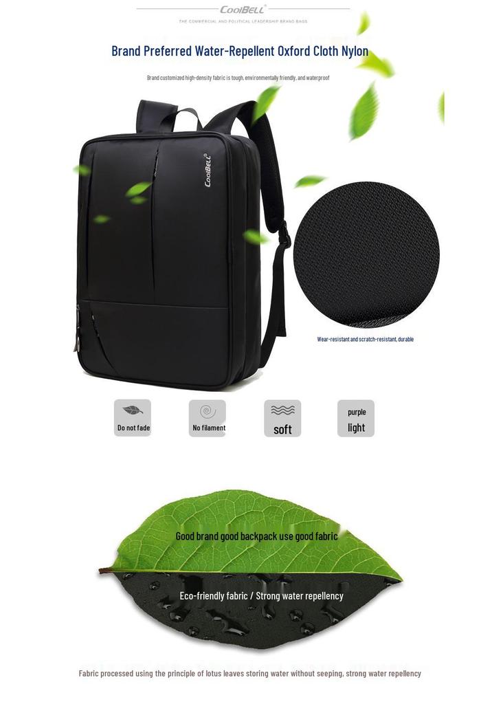17-inch Multi-functional Anti-fall Men's Laptop Backpack/Crossbody Bag