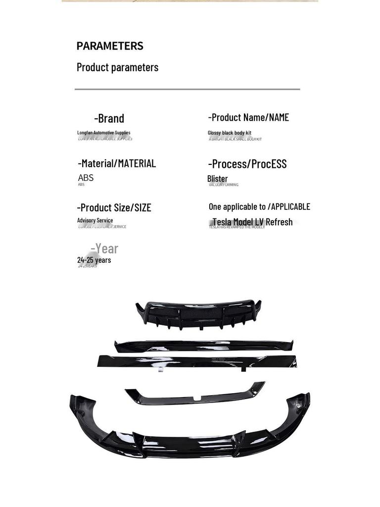 Jet Black Body Kit for 2024-25 Tesla Model Y
