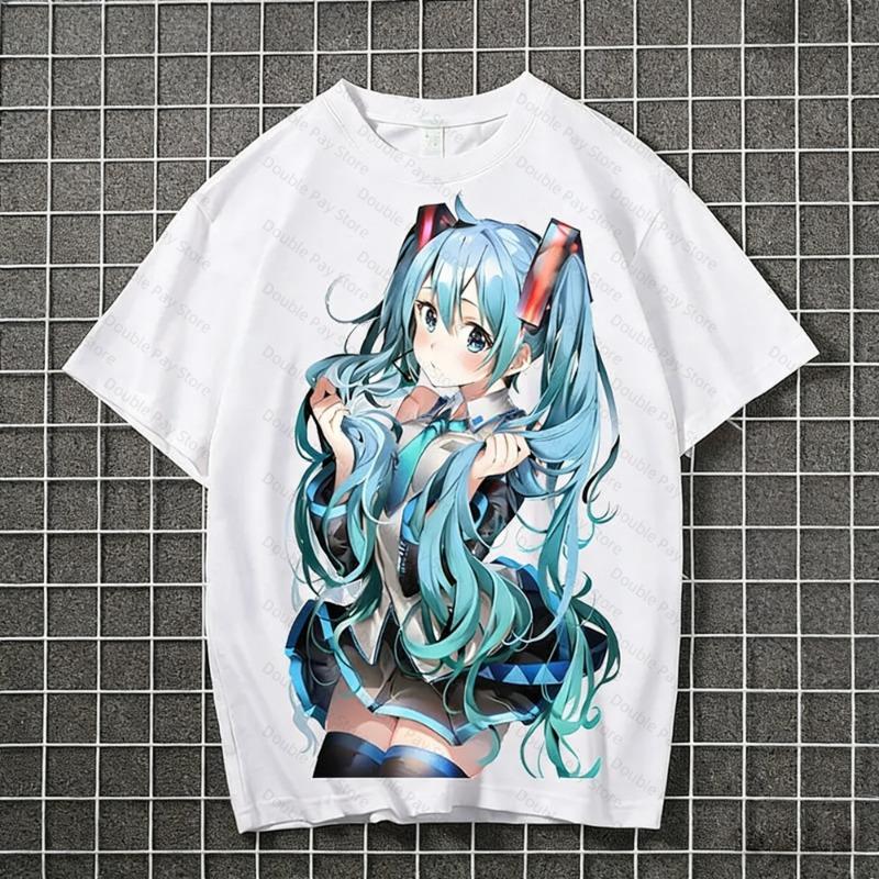 2026 Hatsune miku animation peripheral short-sleeved Children t-shirts kawaii dimensional student clothes T-shirt