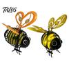Automatic Dusk To Dawn Lights 2Pcs Solar Hanging Bee Lanterns, Waterproof Decorative Garden Lights, Cute Metal Yard Ornaments Insect Night for