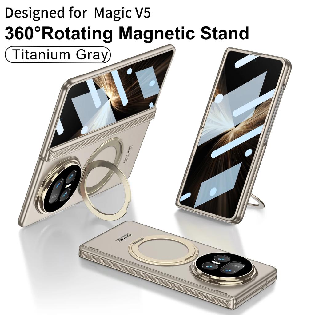 Etui do Honor Magic V5 Osłona Ochronna Modne Ochrona Zawiasu 360 Etui Magsafe Tylna Pokrywa Telefonu Komórkowego Z Hartowanym Szkłem