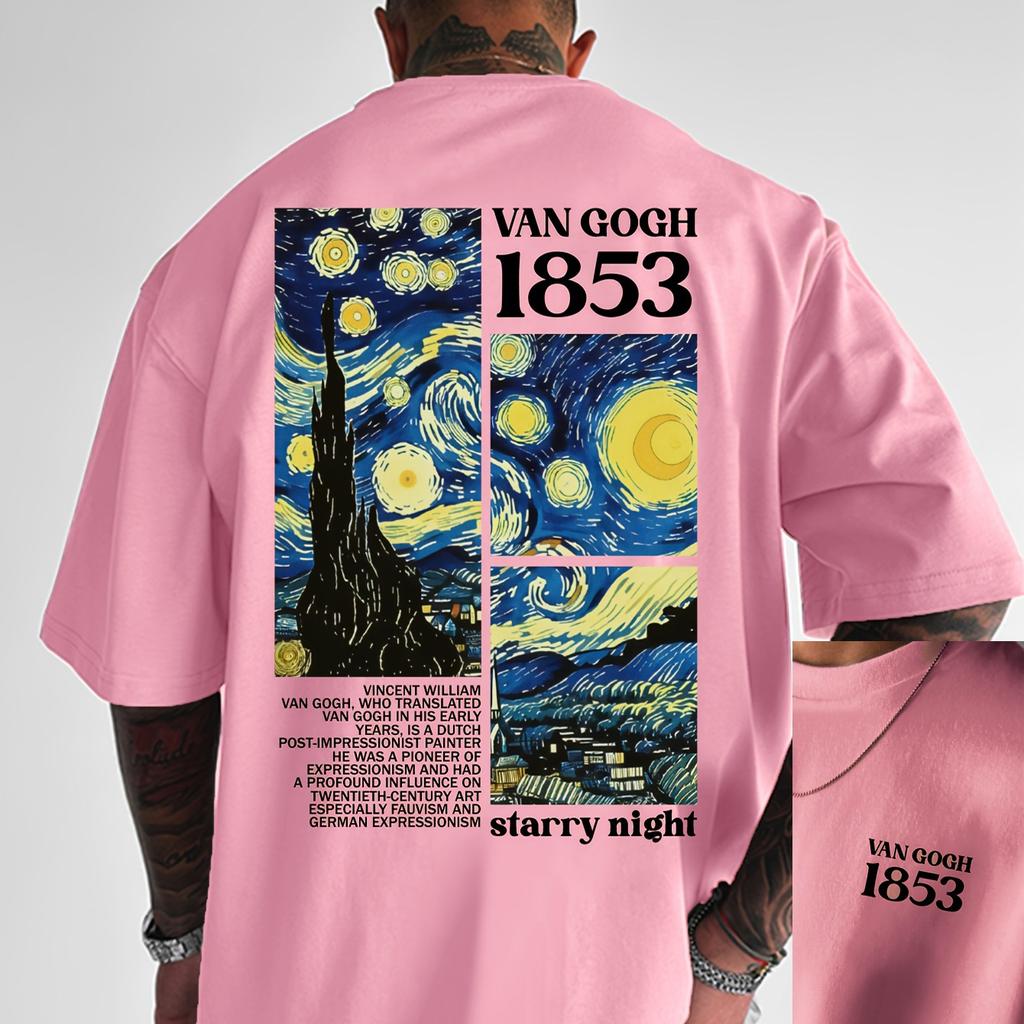 2026 Van Gogh 1853 Gwieździsta Noc Nadruk Graficzny Koszulka T-shirt Vintage Postimpresjonizm Sztuka Codzienny Streetwear Unisex Krótki Rękaw