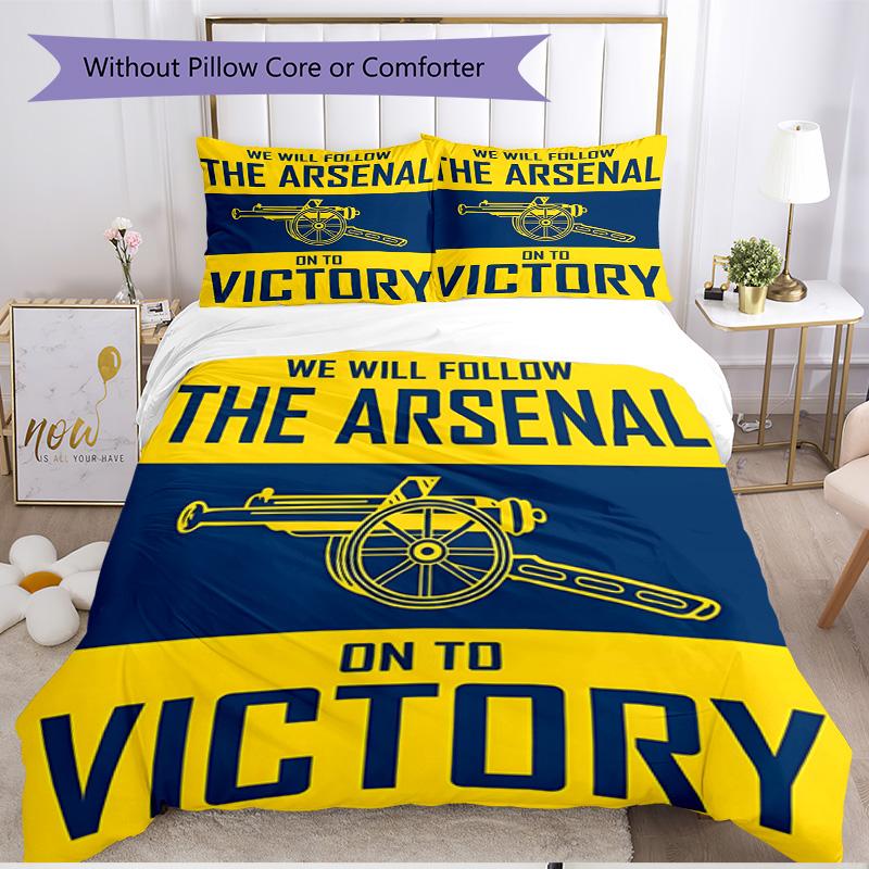 3pcs Duvet Cover Set (1*Duvet Cover + 2*Pillowcase, Without Core), football team.C Print Soft All‑Season Bedding Set, Home Bedroom Decor Gift