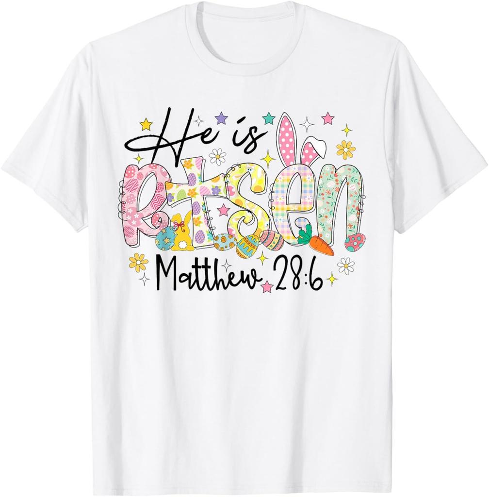He is Risen Christian Happy Easter Day Bible Family Matching T-Shirt