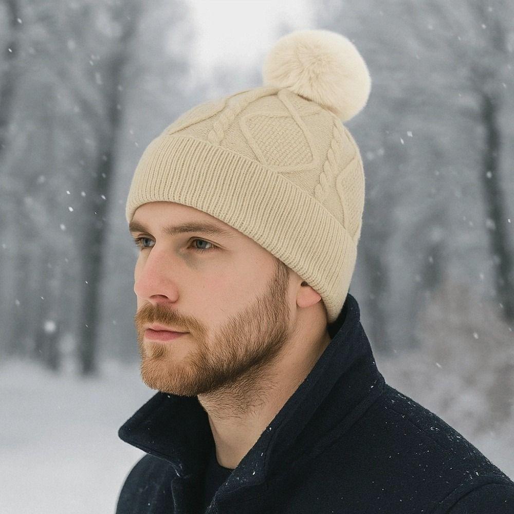 Warm Scarf and Hat Set Woolen Hat Yarmulke Pullover Cap Outdoor
