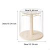 Figure Clear Display Case Necklace Holder 360° Rotatable Desktop Container Dustproof Doll Storage