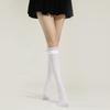 Chaussettes hautes en velours avec bordure en dentelle japonaise - Noir, Transparent, Style Printemps/Automne