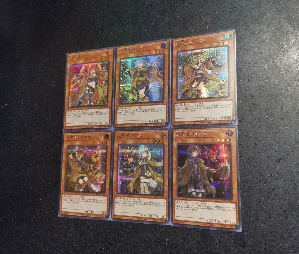 6pcs diy Yu-Gi-Oh! Hiita the Fire Charmer Wynn the Wind Charmer Self Control Collect Signature Trading Flash Card Anime Cartoon
