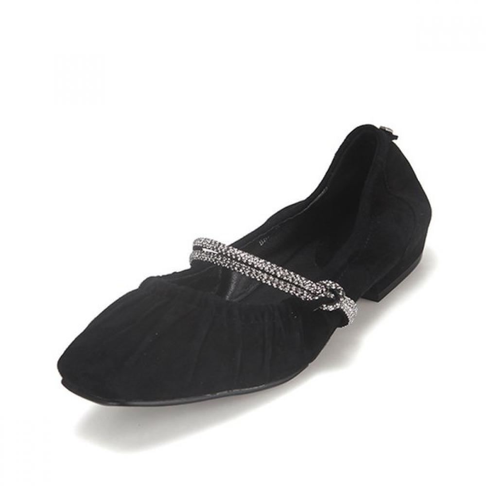 Barbara Lambskin Suede Jewelry Mary Jane Flat Bbf534bk 225mm