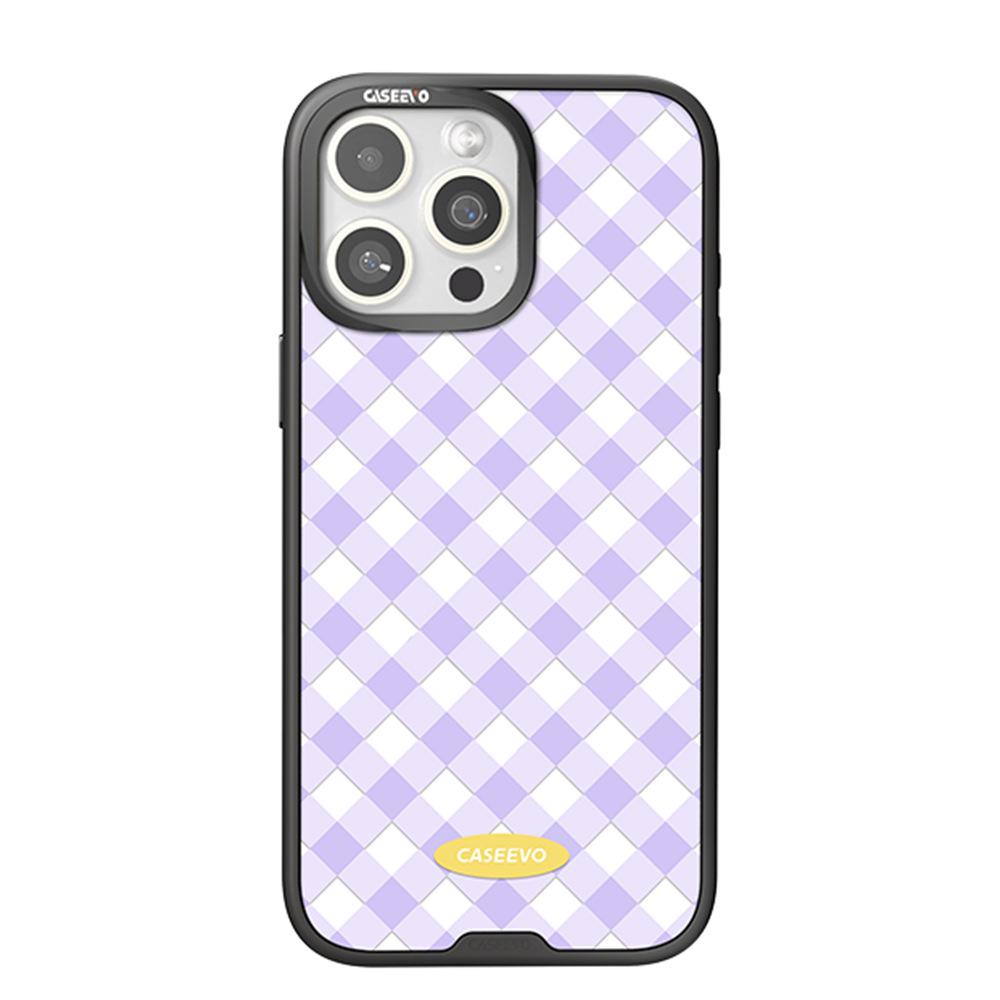 

CASEEVO For iPhone 15 Pro Case Compatible with MagSafe TPU Acrylic Magnetic Phone Cover with Detachable Grid Backplate Purple/Oblique