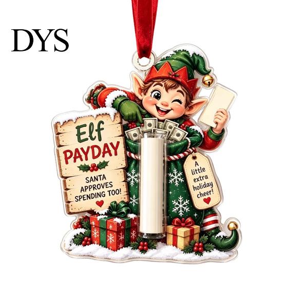 Graduation Cash Gift Box Christmas Ornament, Clear Acrylic Money Holder for Cash, Funny Xmas Tree Hanging Decoration Holiday Party Favors, Seasonal
