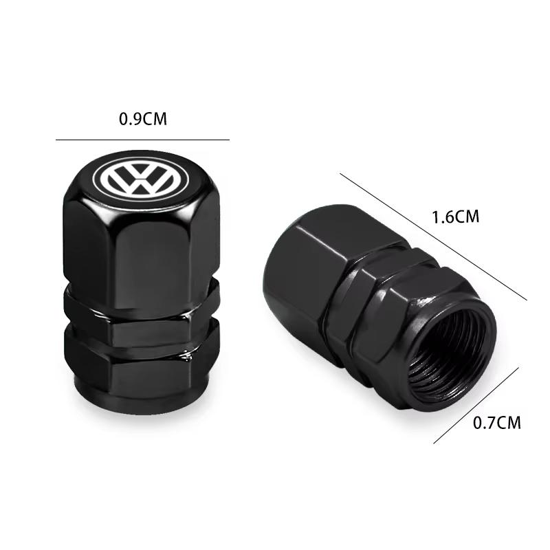 4Pcs Volkswagen Alloy Tire Valve Caps Cores Dustproof Anti-leak Covers For VW Golf GTI Polo Passat T-ROC Jetta Car Tire Modify