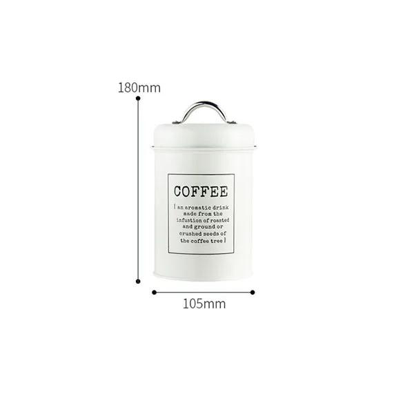 1.2L Storage Canister Jars for Tea Coffee Sugar, Vintage Metal Kitchen Food Storage Container Sealed Cookie Cans Kitchen Supply